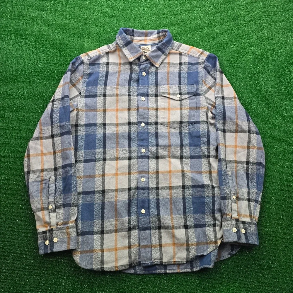 The North Face Arroyo Flannel Shirt‎ Mens Medium Blue Gray Plaid Button Up